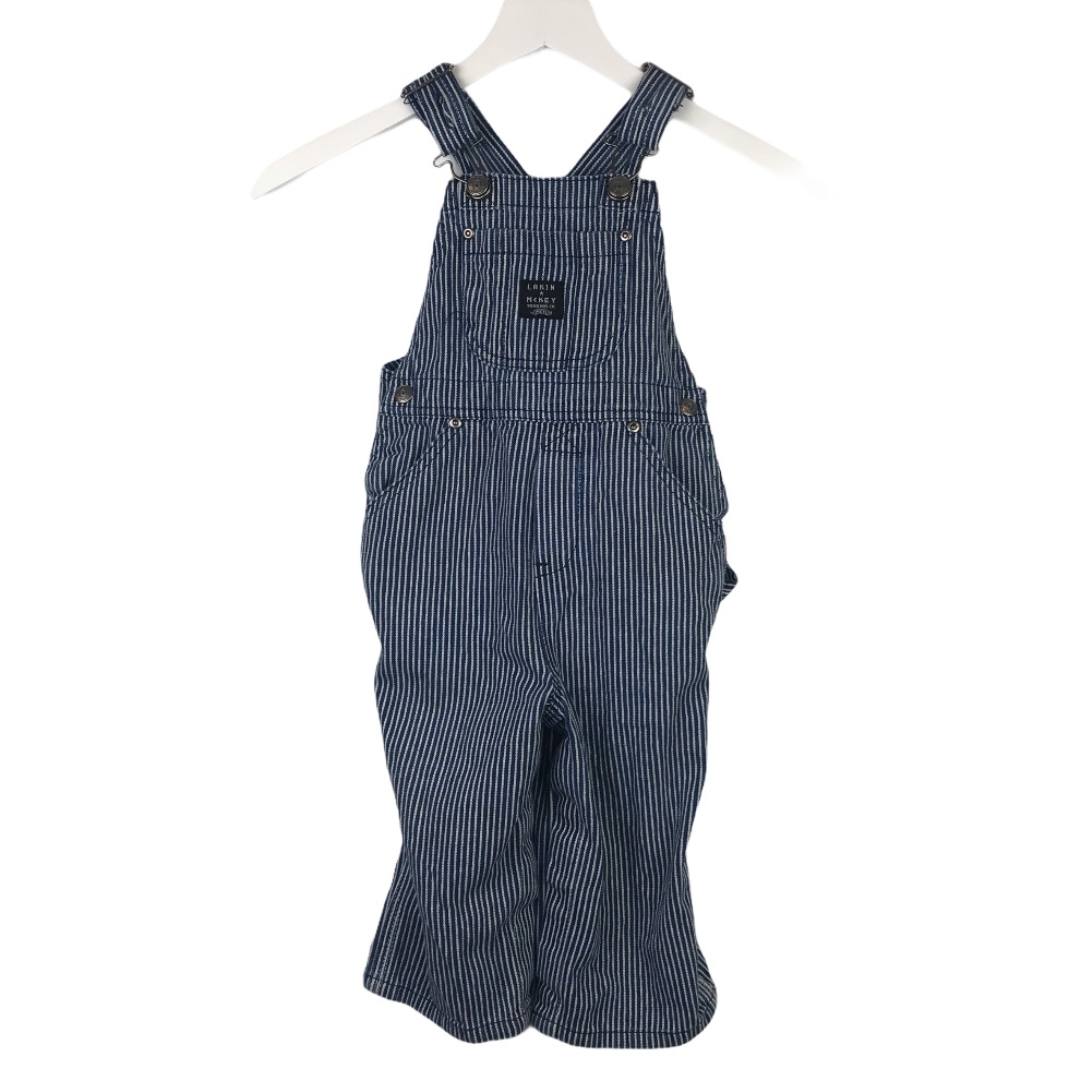 Lakin Mckey Denim Railroad Stripe Bib Overalls